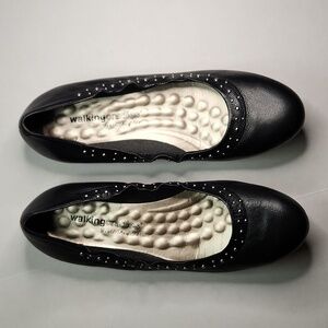 Walking Cradles Leather Black Flats Slip-on 8.5 M Shoes